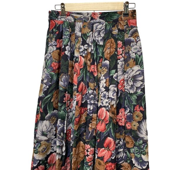 Vintage Floral Skirt XS Midi Full Tea Skirt By St. Michael Made in Germany Visco - Picture 6 of 15